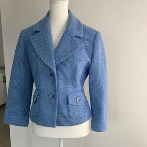 Women's Blue Textured Jacket